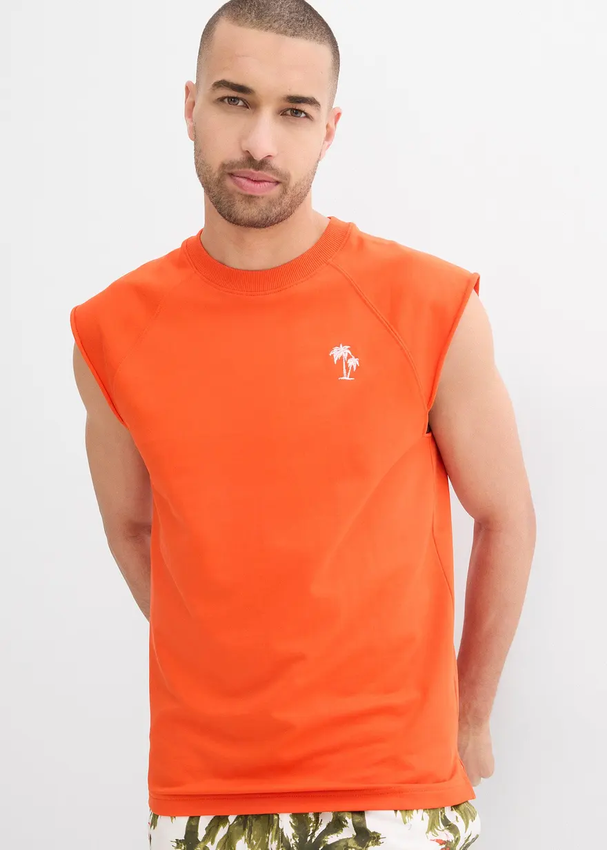 Ärmelloses Sweatshirt aus reiner Baumwolle