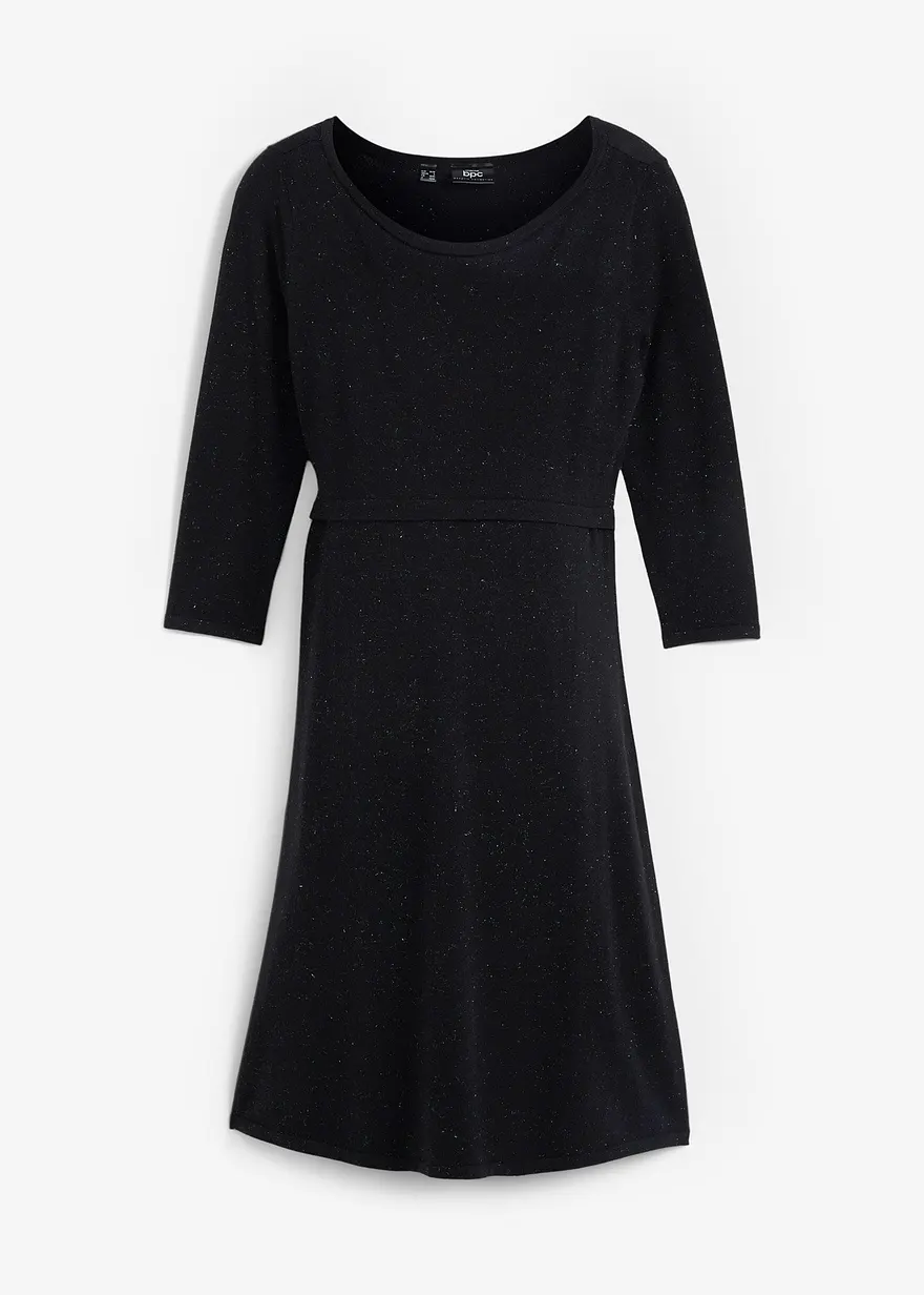 2-in-1 Umstands- und Stillstrickkleid mit Glanzgarn
