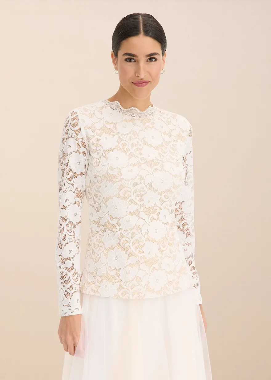 Langarmshirt aus Spitze