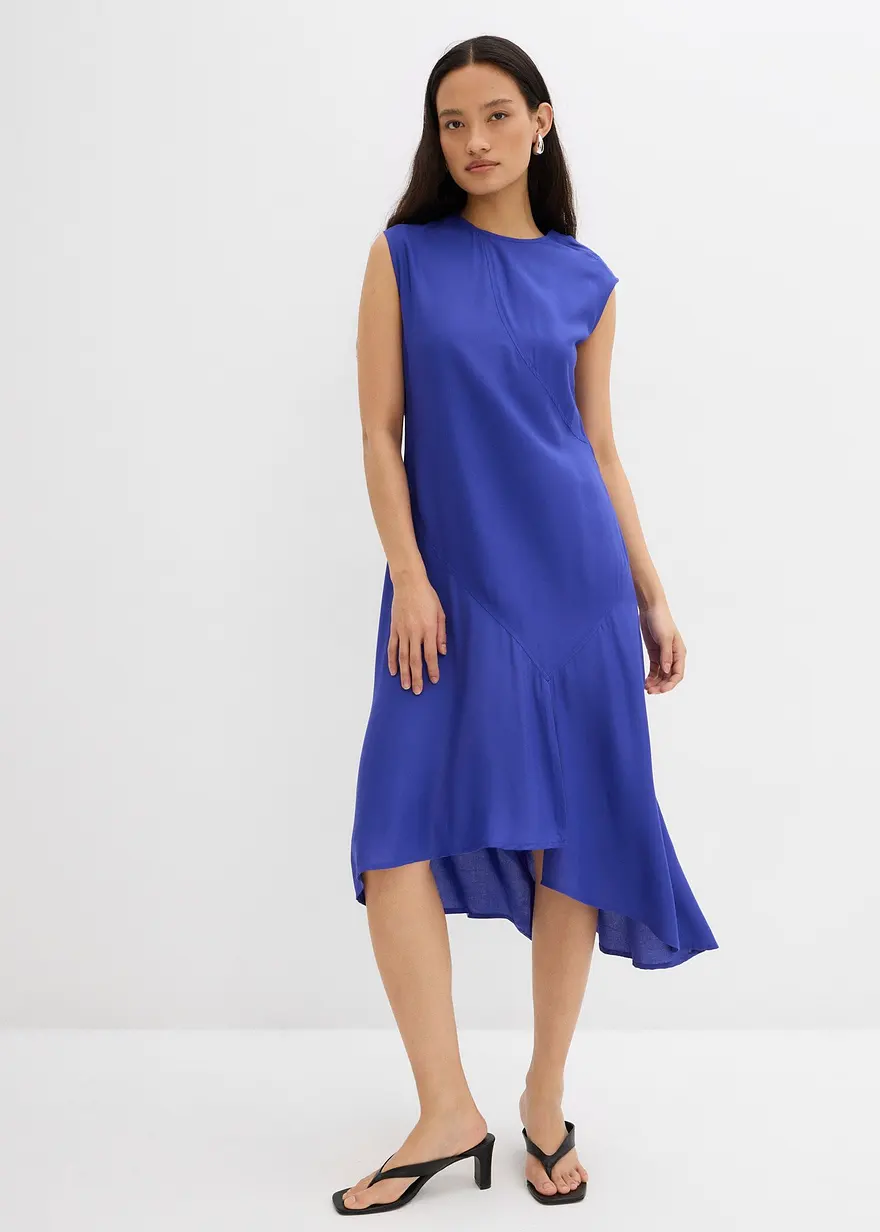 Asymmetrisches Midikleid aus feiner Viskose