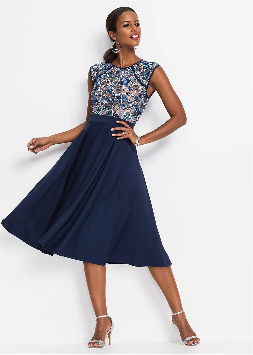 Midikleid mit Spitze