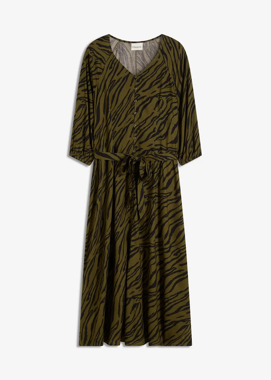 Midikleid aus fließender Viskose
