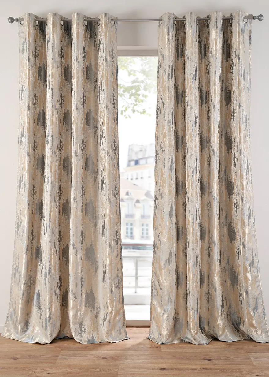 Jacquard Fertigvorhang mit Glanz (1er Pack)