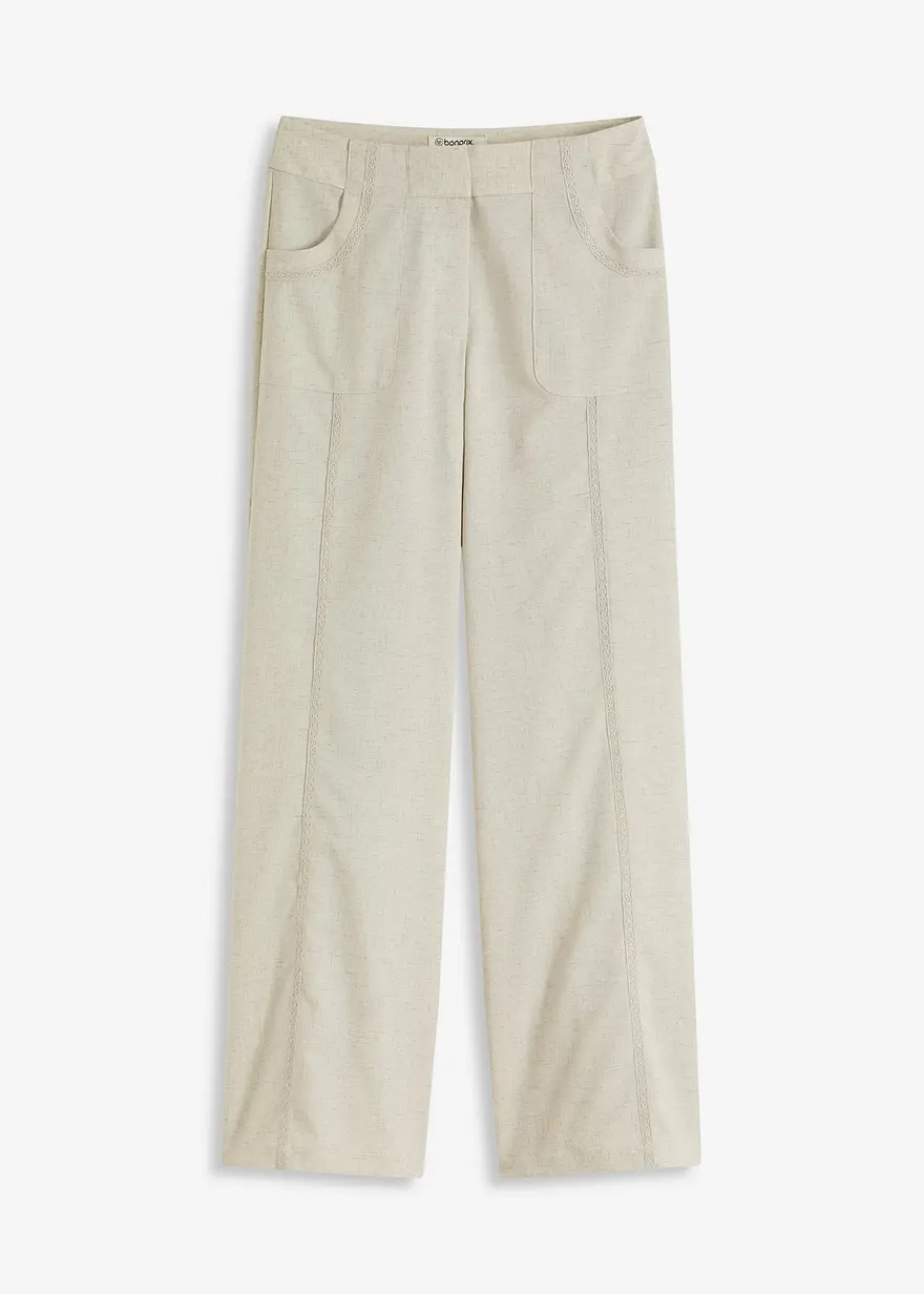 Marlenehose mit Leinenanteil