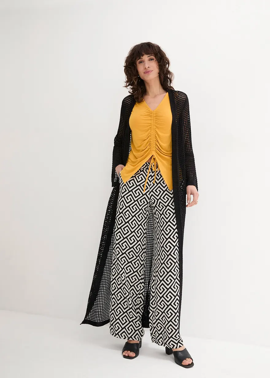 Longstrickjacke aus Viskose-Mix