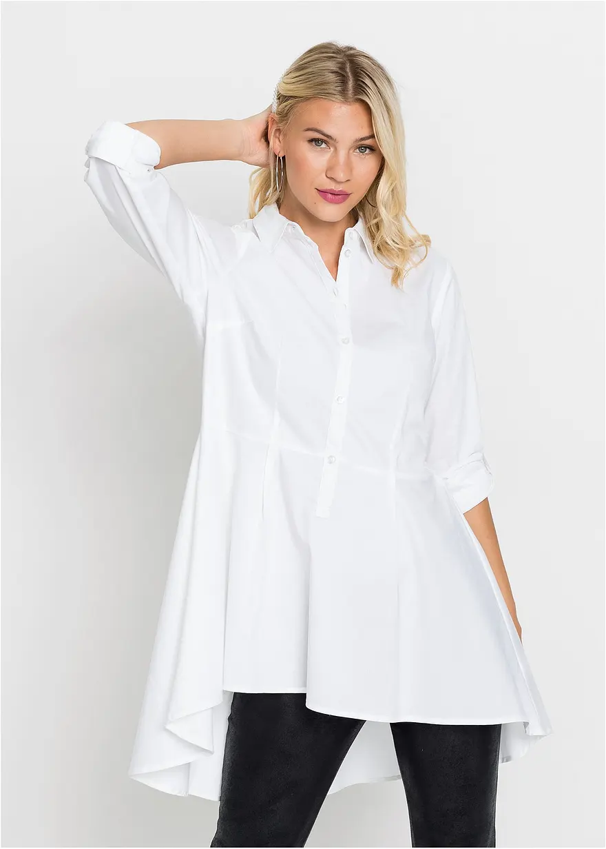 Longbluse mit Volant