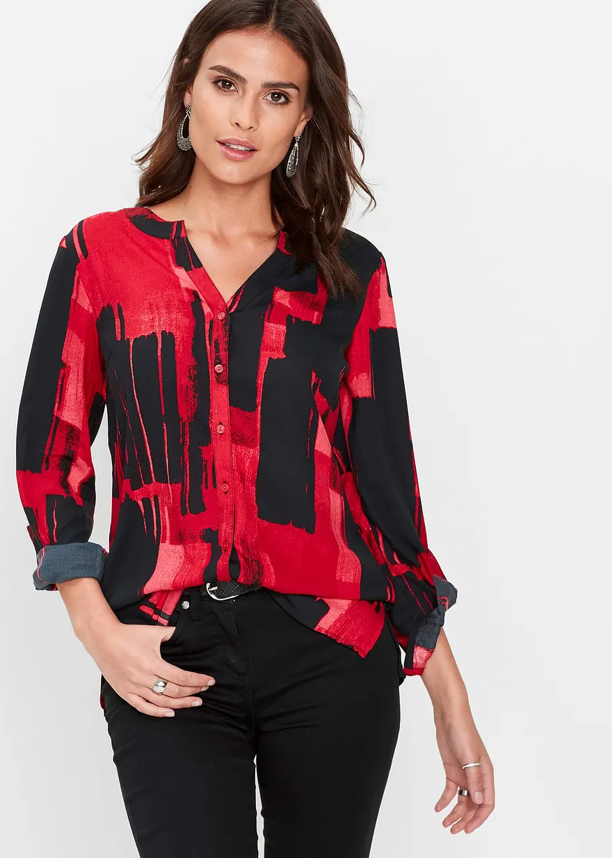 Longbluse mit Druck