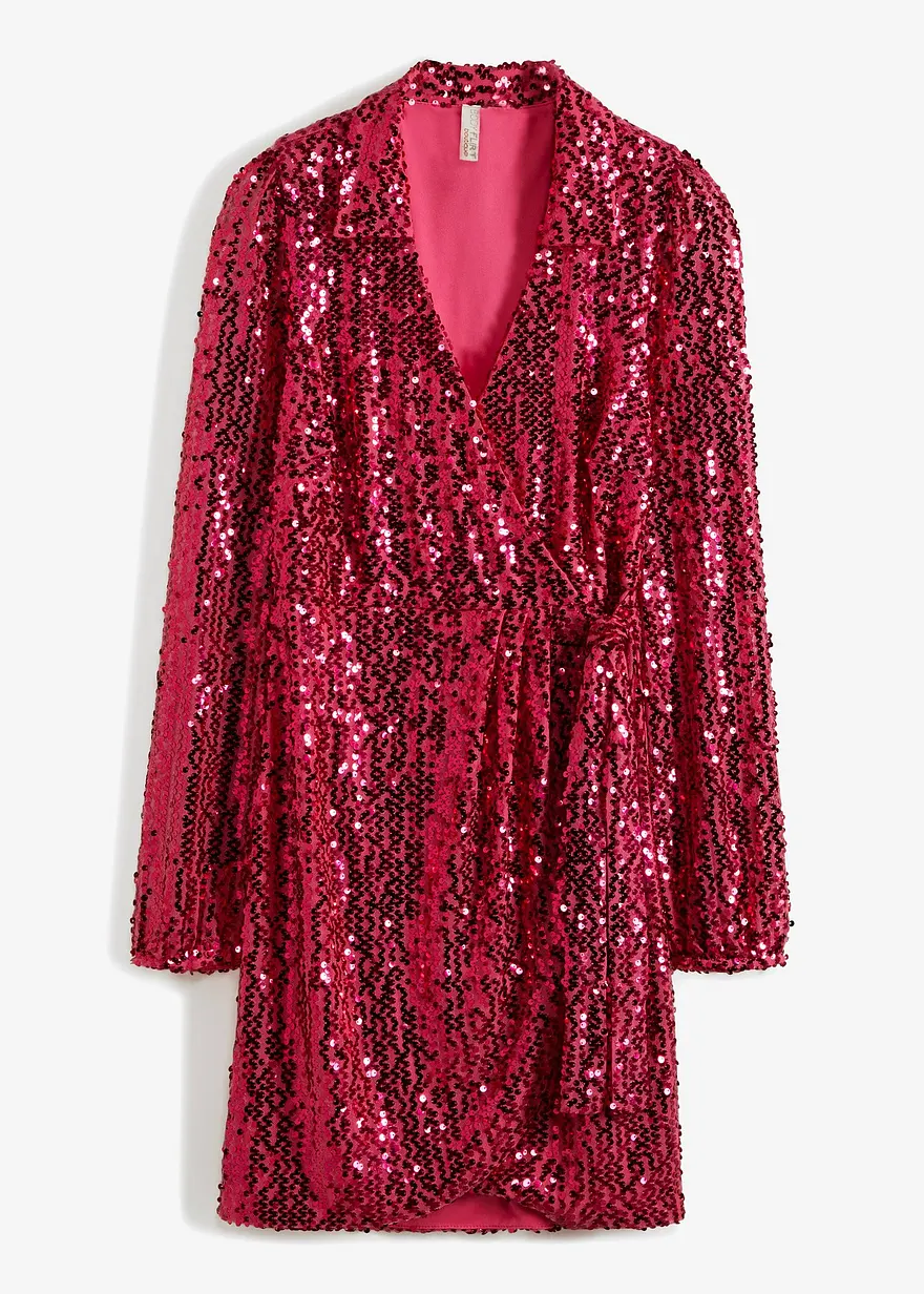Paillettenkleid im Wickel-Optik