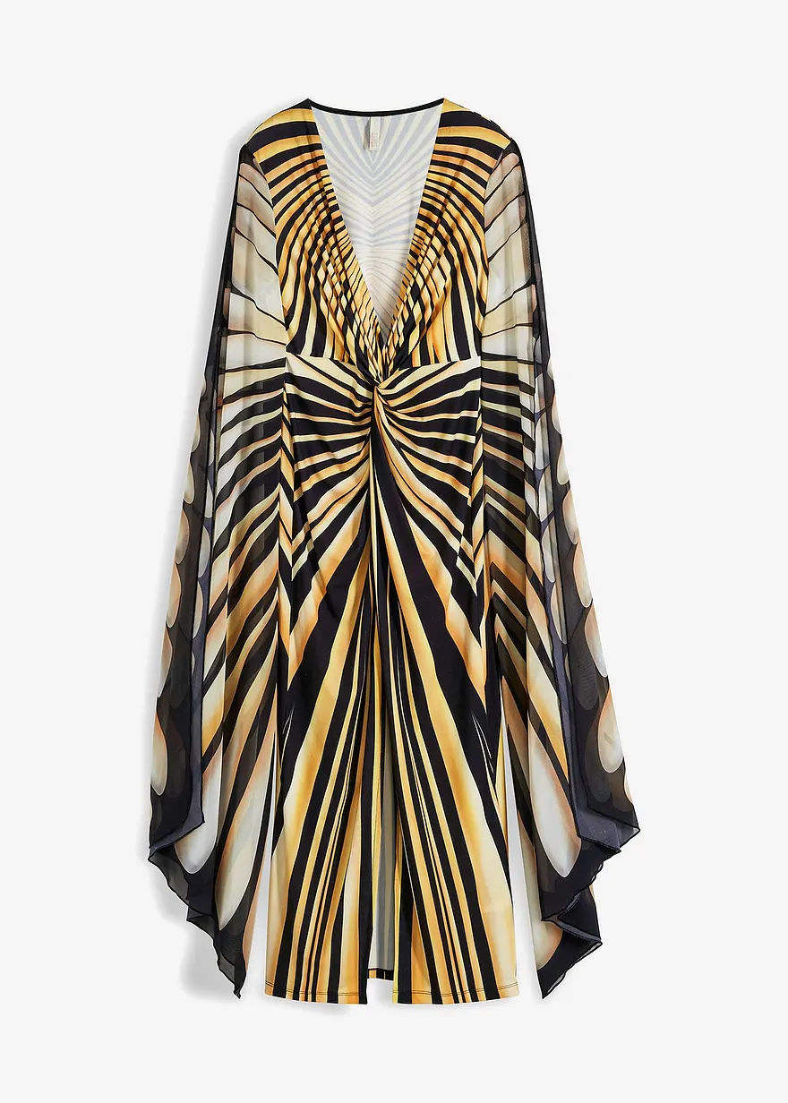 Jerseykleid mit langen Chiffon-Ärmel