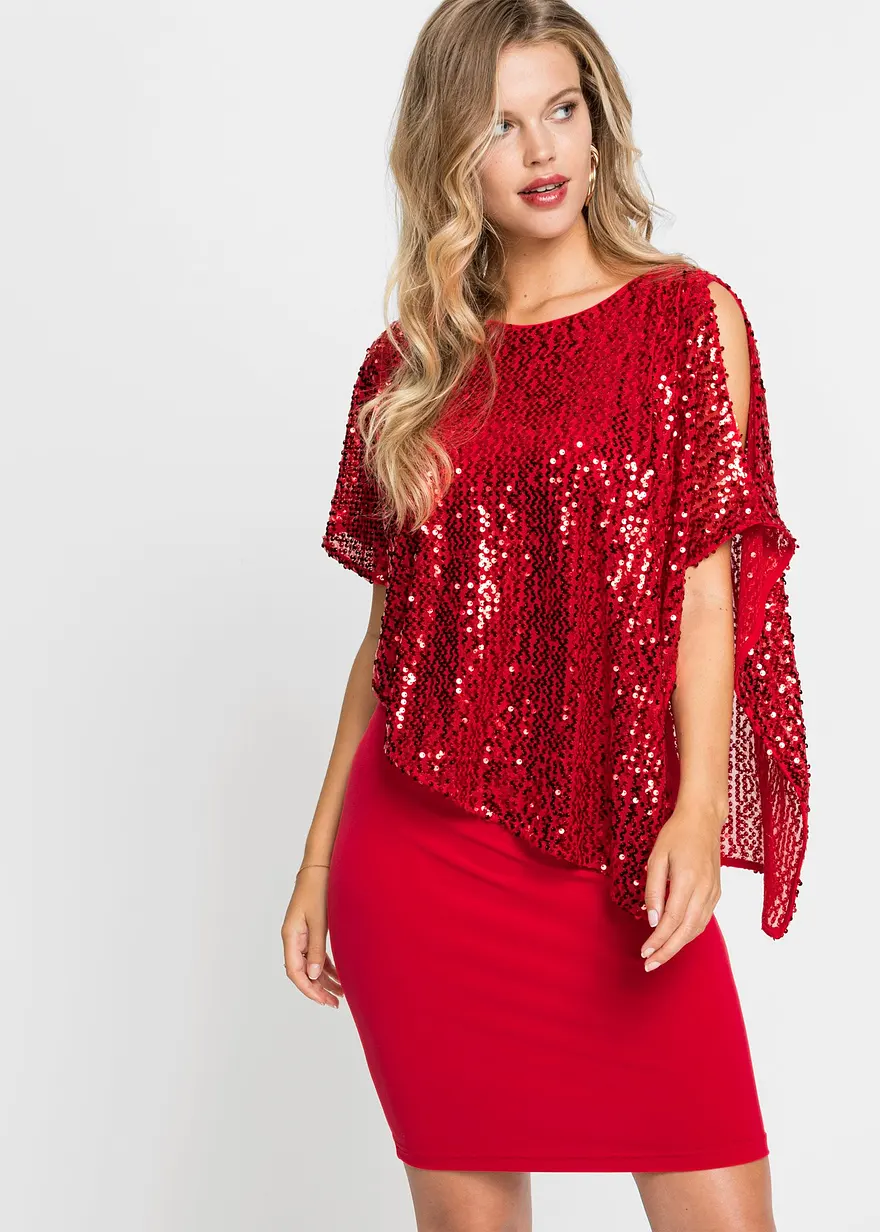 Paillettenkleid mit Überwurf