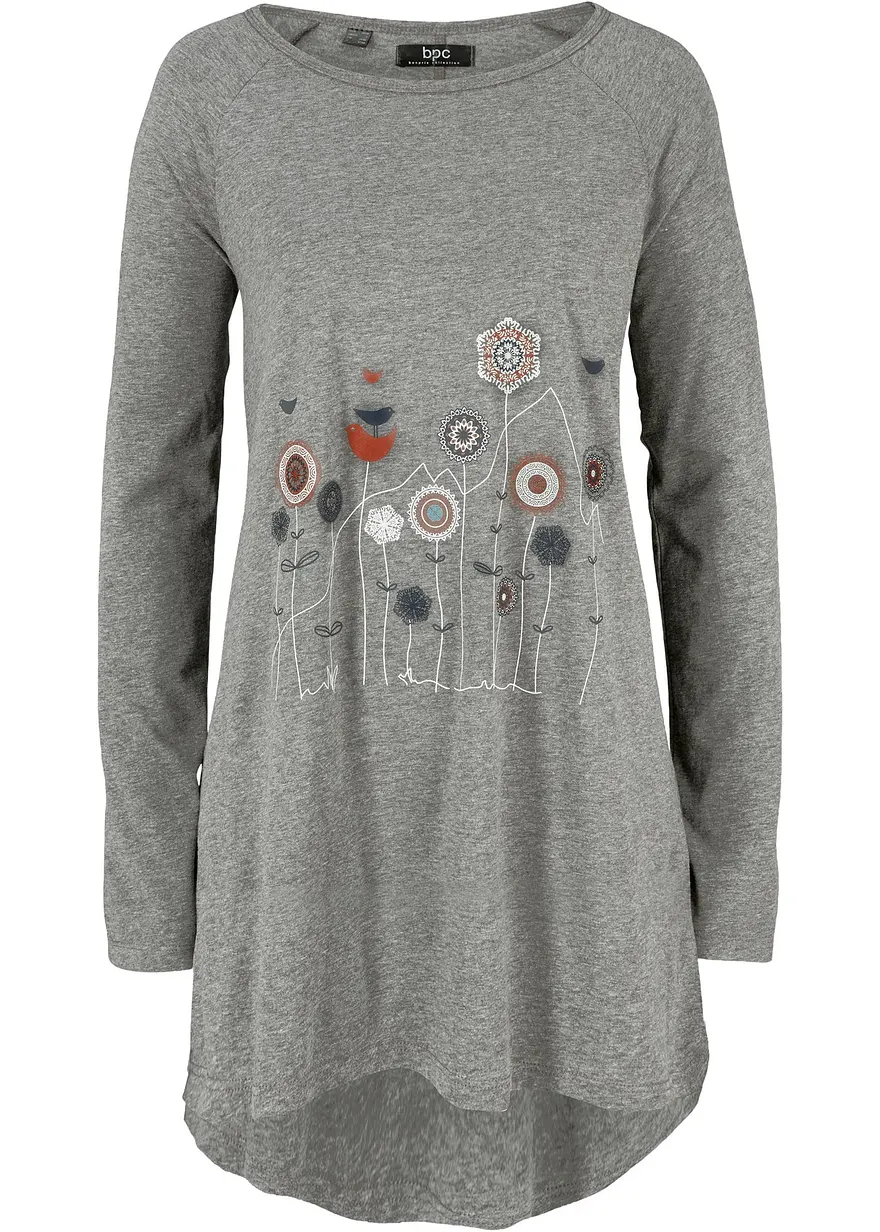 Oversize Longshirt mit Rundhalsausschnitt