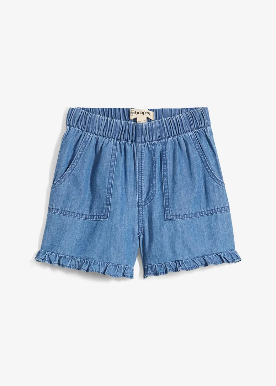 Jeans-Shorts aus fließender Baumwolle