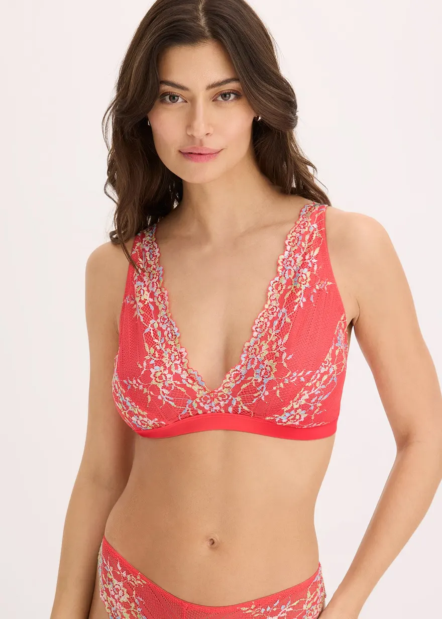 Bralette ohne Bügel mit mehrfarbiger Spitze