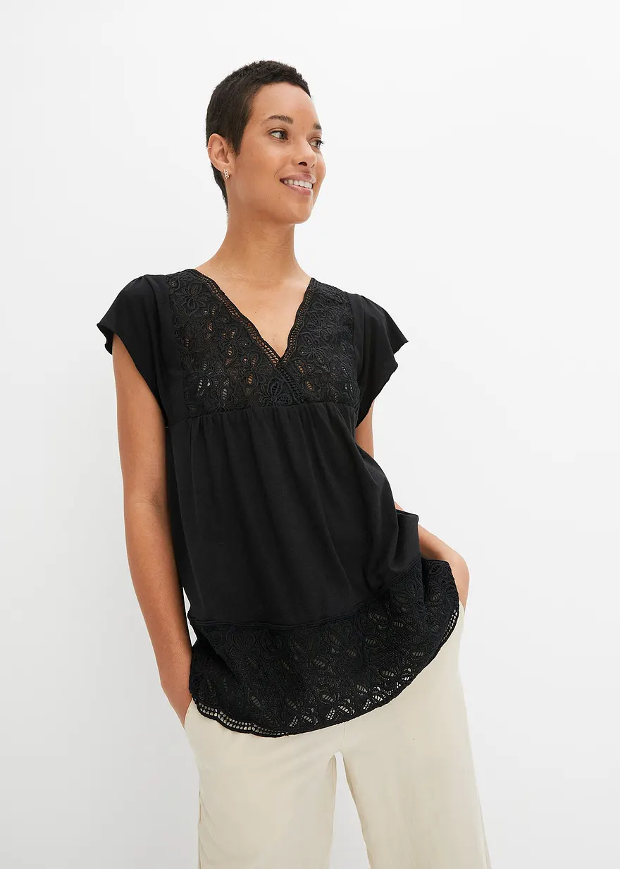 Shirt in Viskose-Baumwoll-Mix