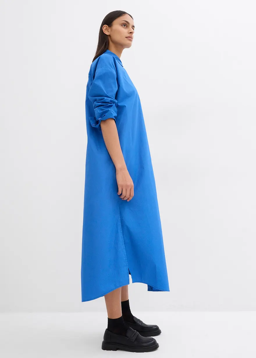 Hemdblusenkleid aus reiner Baumwolle