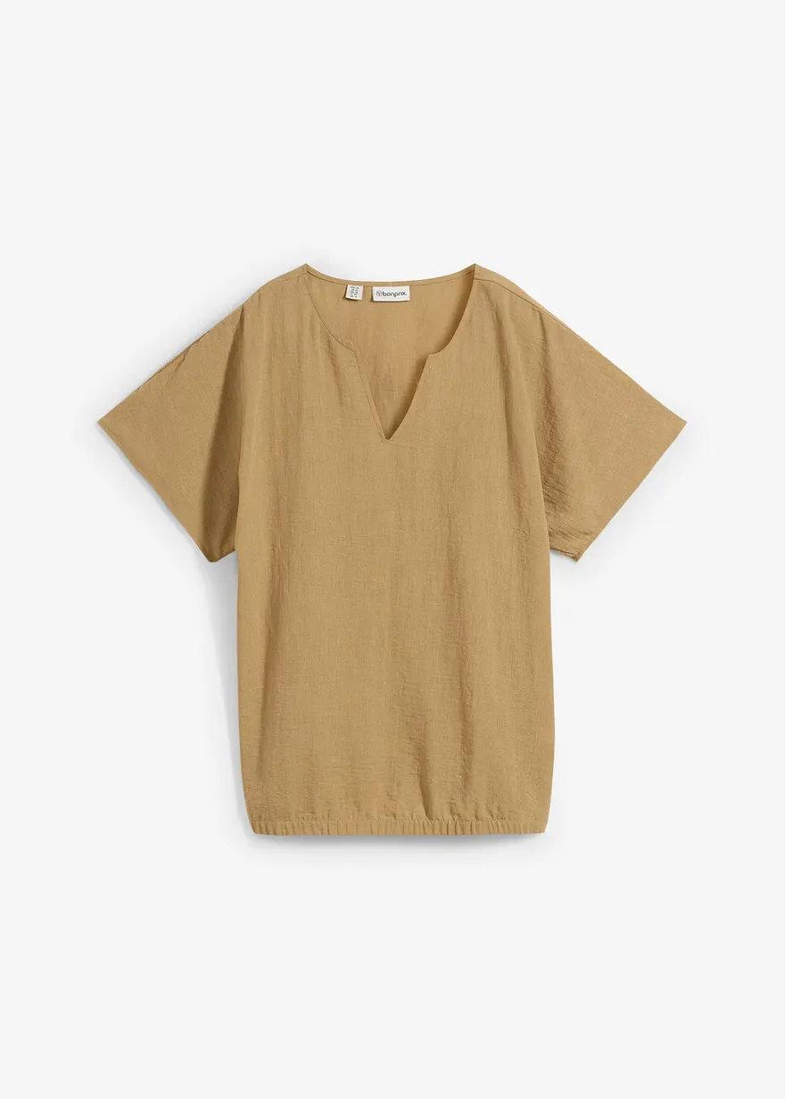 Oversize-Bluse mit Elastiksaum