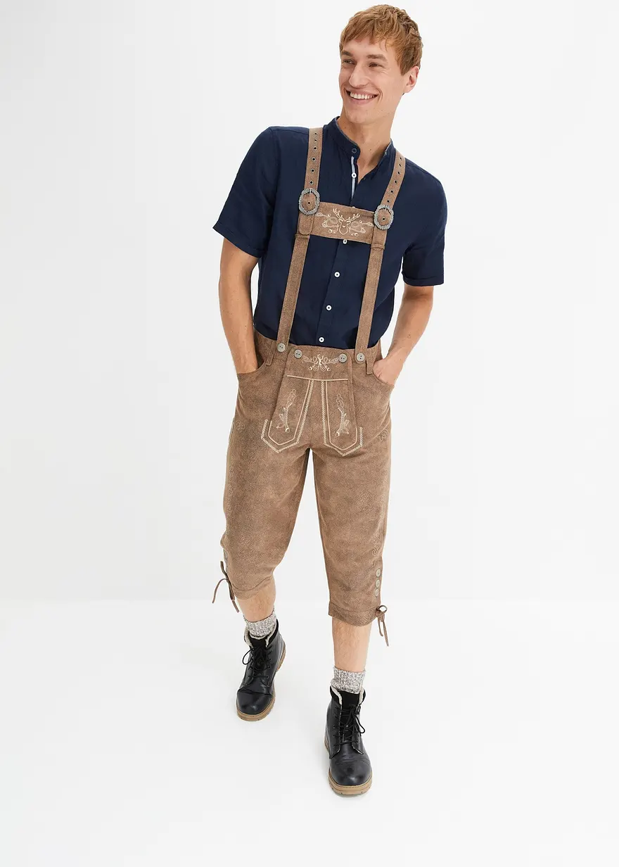 Regular Fit Trachtenhose aus Lederimitat