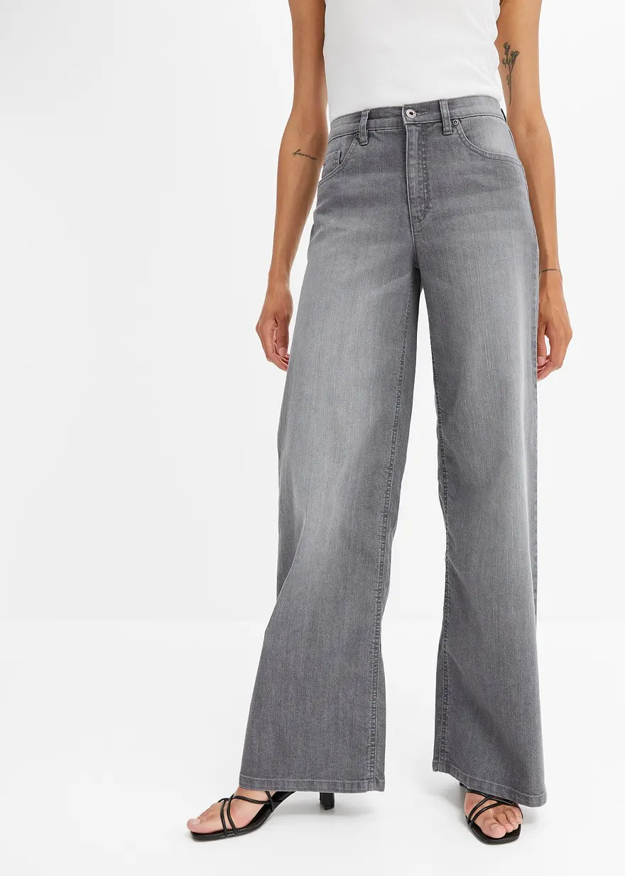 Wide-Leg-Jeans, High Waist