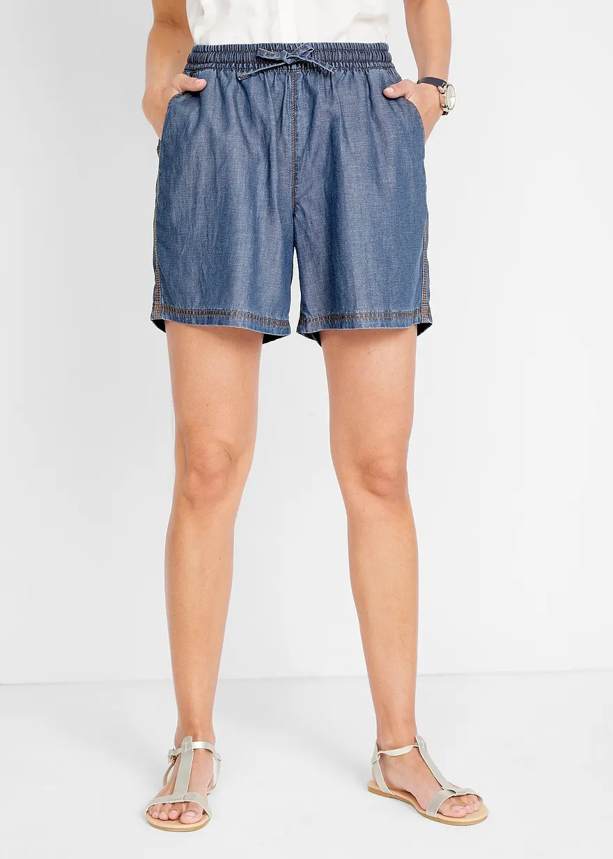Leichte Denim Shorts mit Leinen