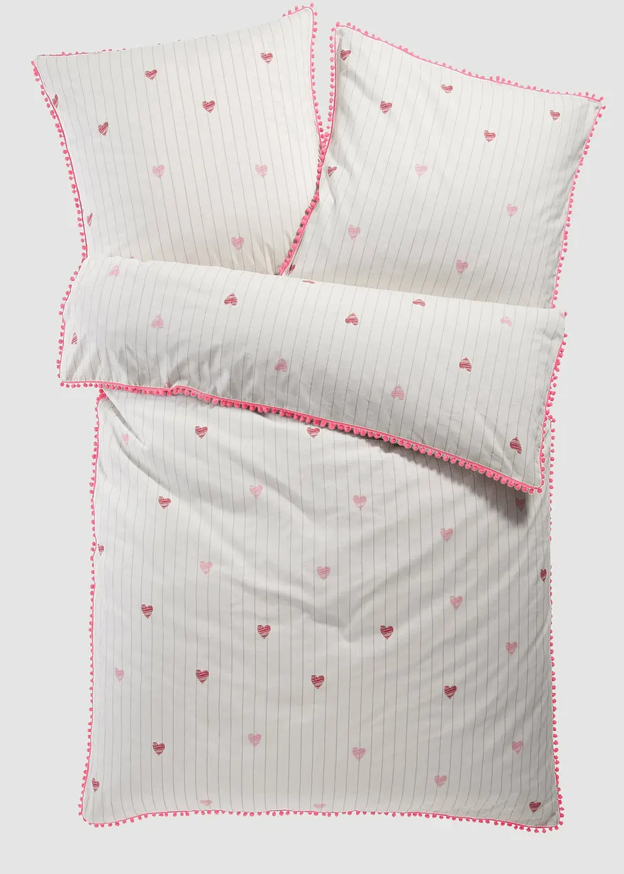 Bettwäsche mit Pompons