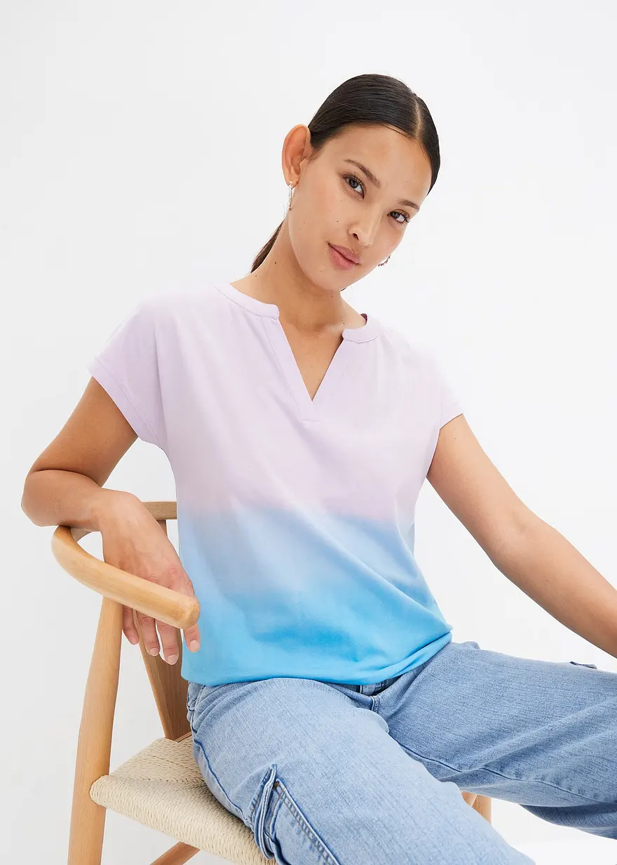 Henleyshirt mit Ombré Dye Effekt