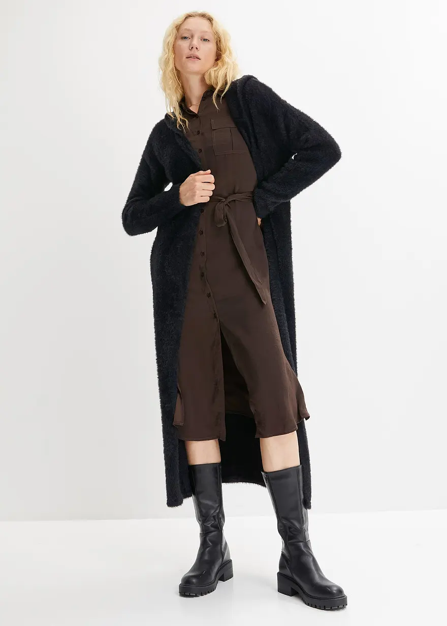 Strickmantel aus weichem Federgarn