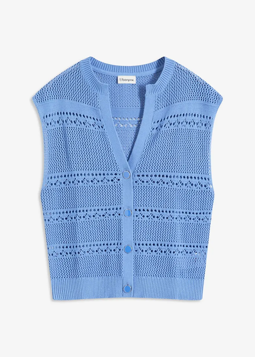 Ajour-Strickjacke, kurzarm