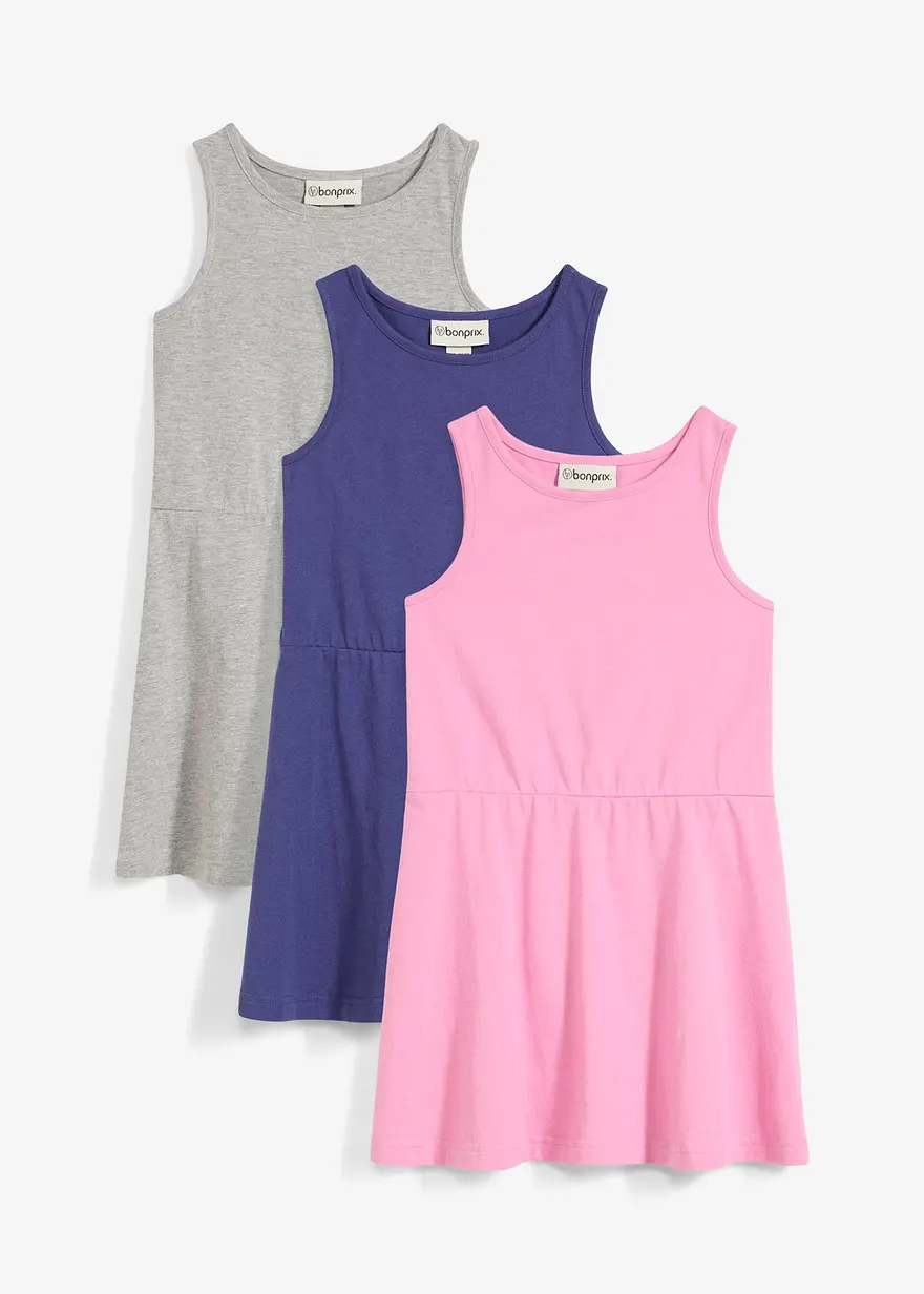 Jerseykleid mit Bio-Baumwolle (3er Pack)