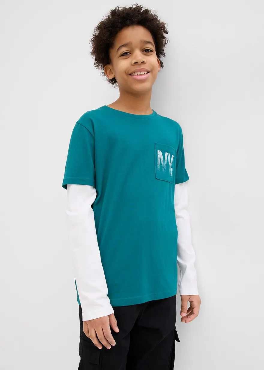 2-in-1 Langarmshirt aus reiner Bio Baumwolle