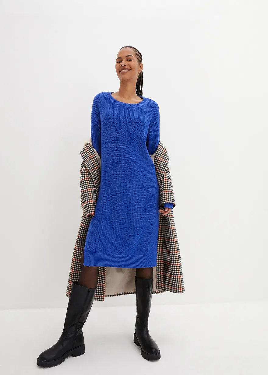 Oversize-Strickkleid aus Rippstrick