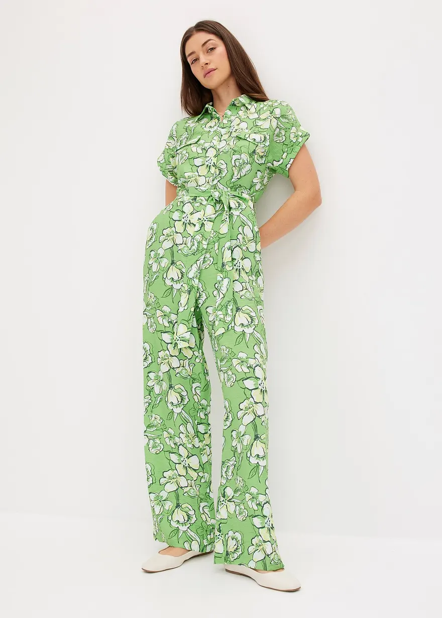 Jumpsuit aus fließendem Viskose-Mix