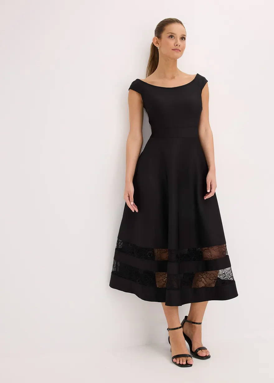 Carmen-Kleid mit Spitze