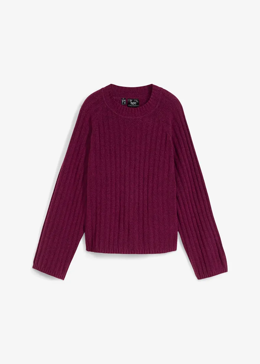 Gerippter Pullover, verkürzt