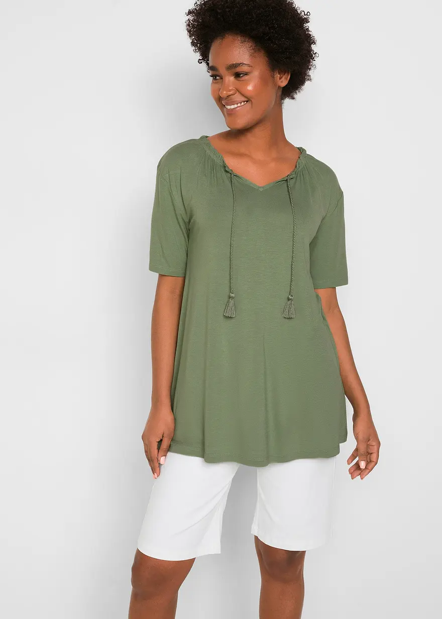 Longshirt aus Viskose-Mix