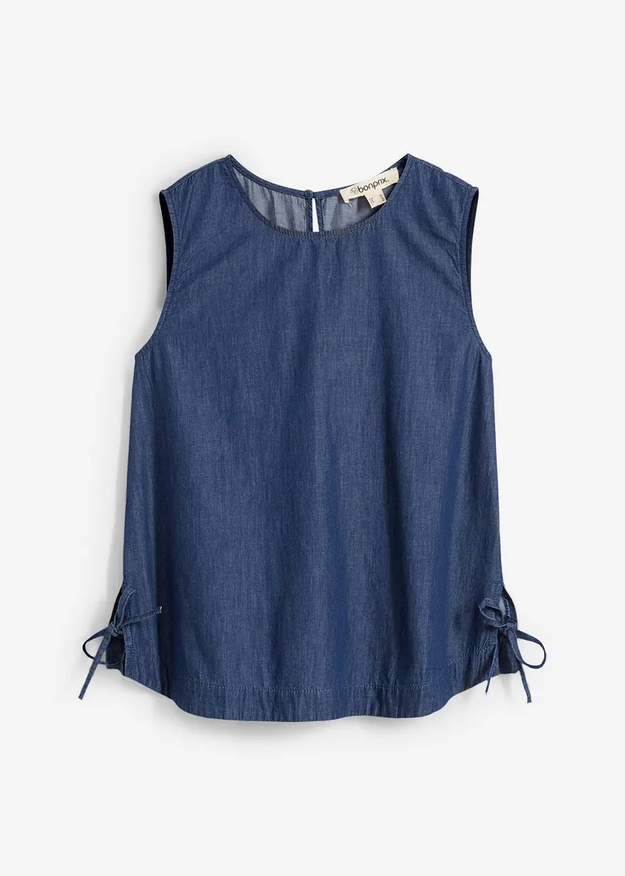 Jeans-Blusentop aus Bio-Baumwolle