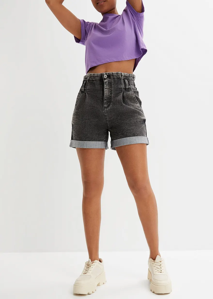 Paperbag Jeans-Shorts