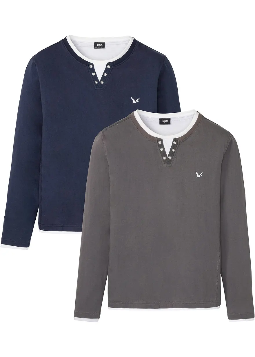 2 in 1 Shirt (2er Pack), Langarm