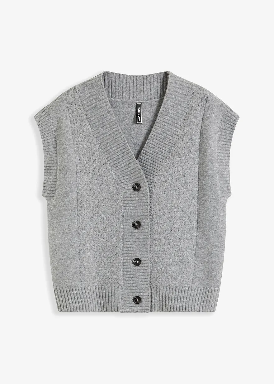 Strickweste mit Zopfmuster