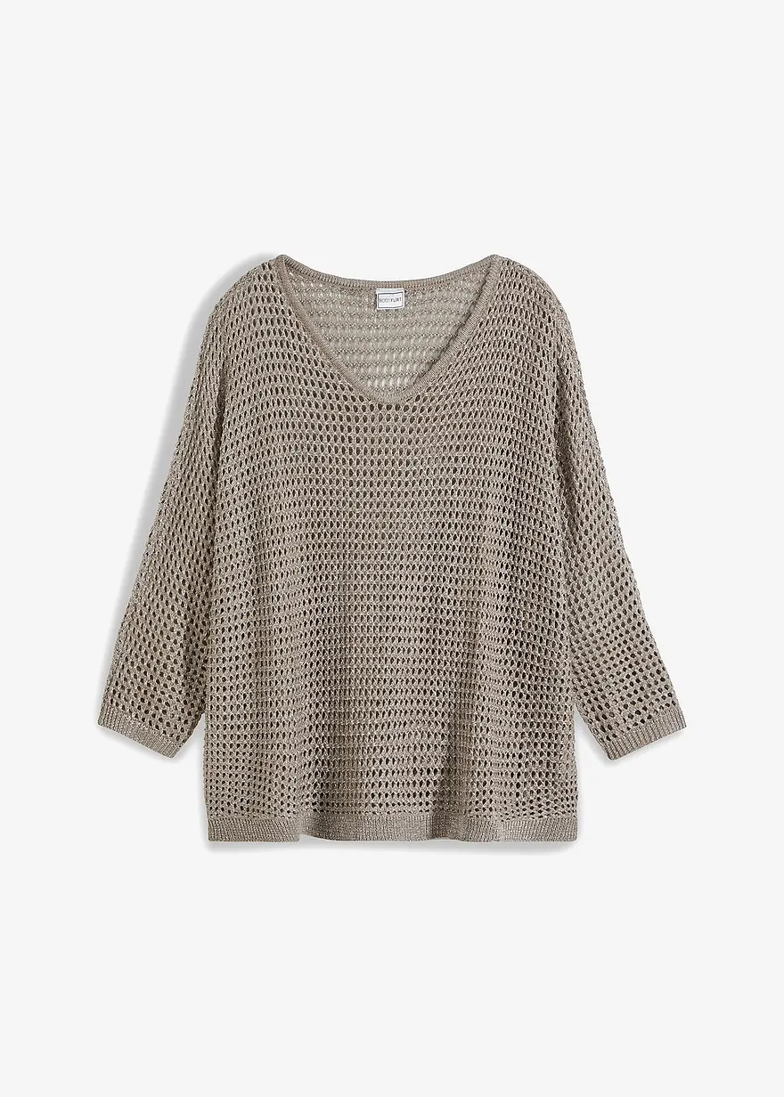 Ajour-Pullover aus Viskose-Mix