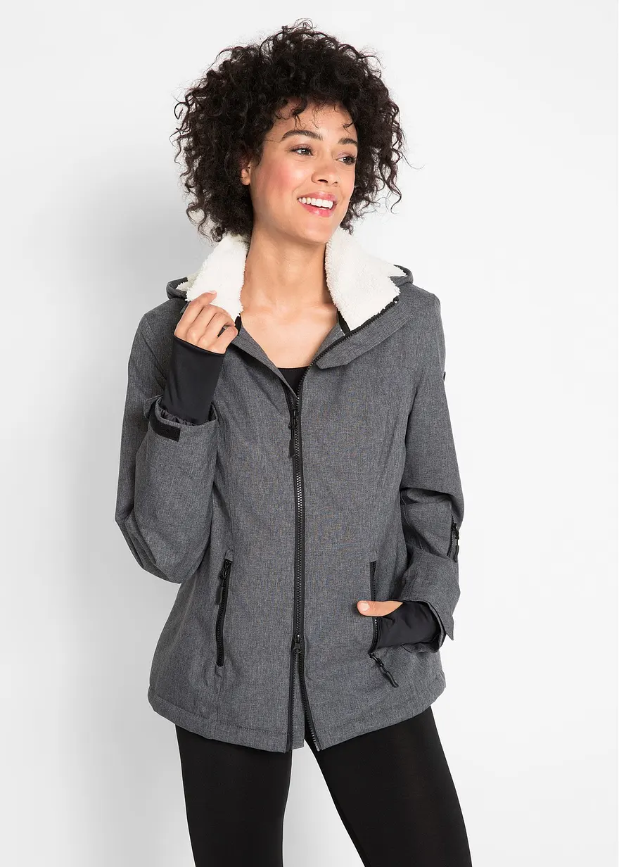 wasserdichte Outdoor-Funktions-Jacke mit Teddyfleece