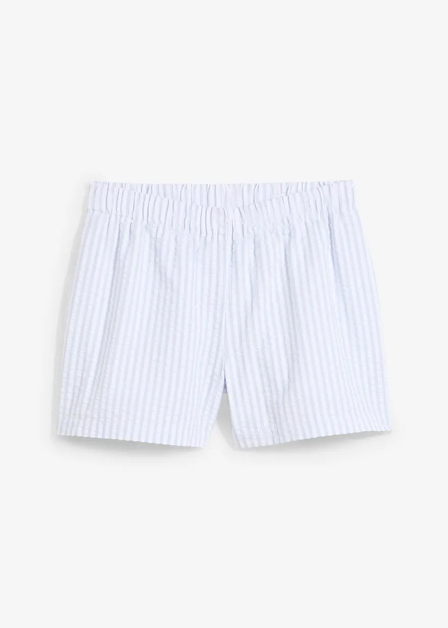 Gestreifte Schlupf-Shorts aus reiner Baumwolle