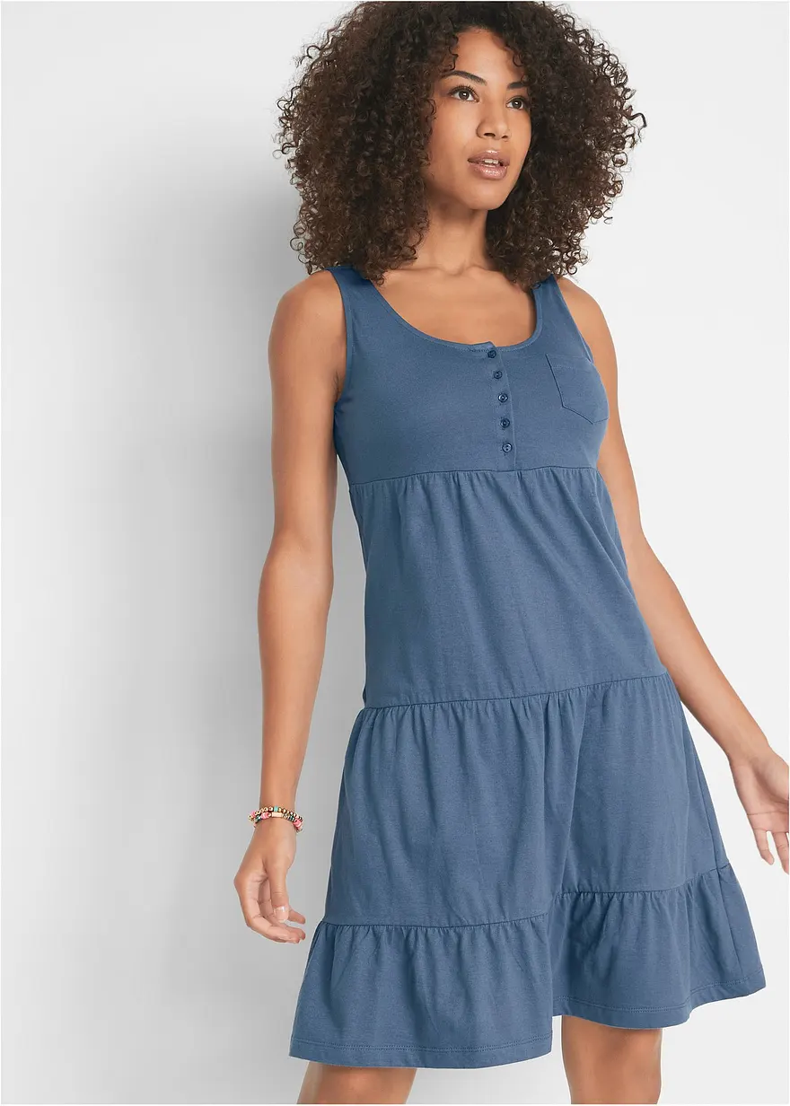 Baumwoll Jerseykleid, kurz