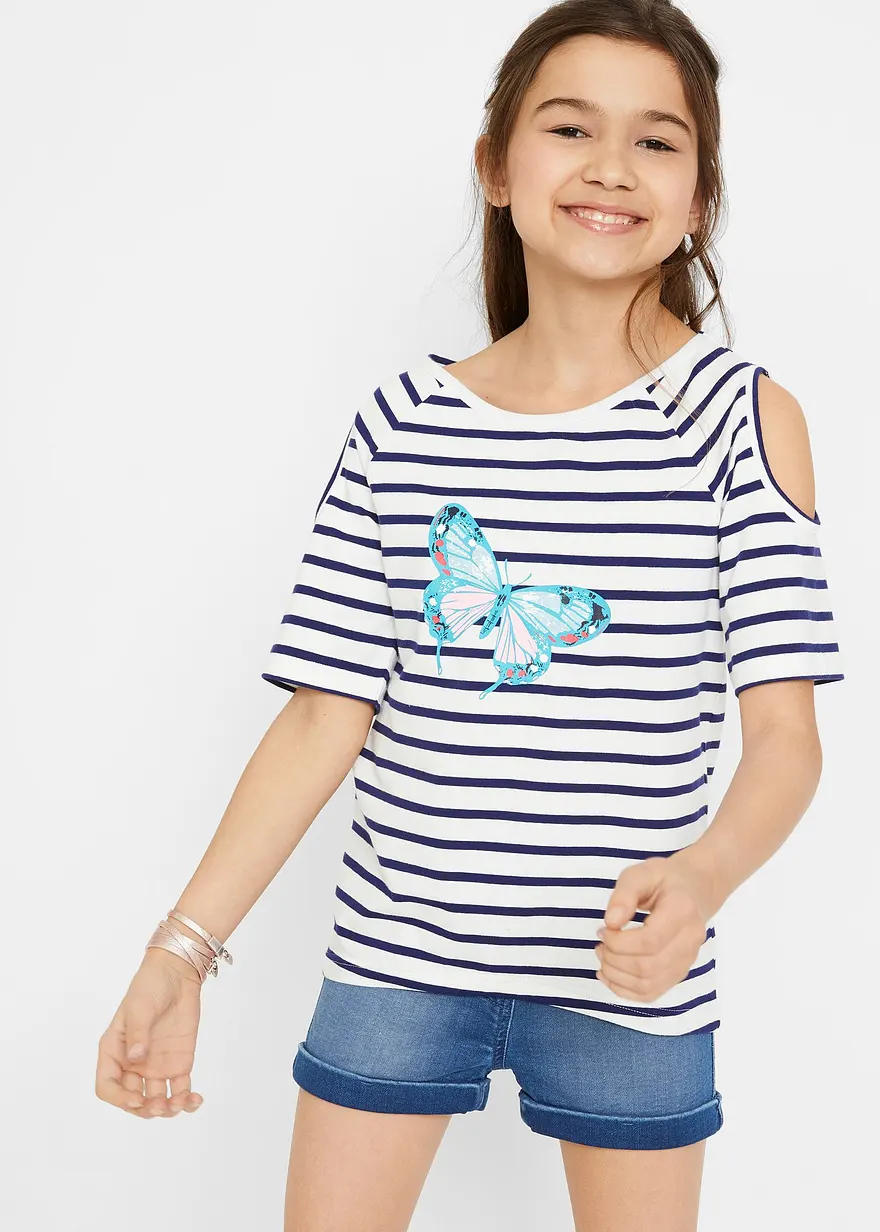 Cold-Shoulder-Shirt mit Bio-Baumwolle (2er Pack)
