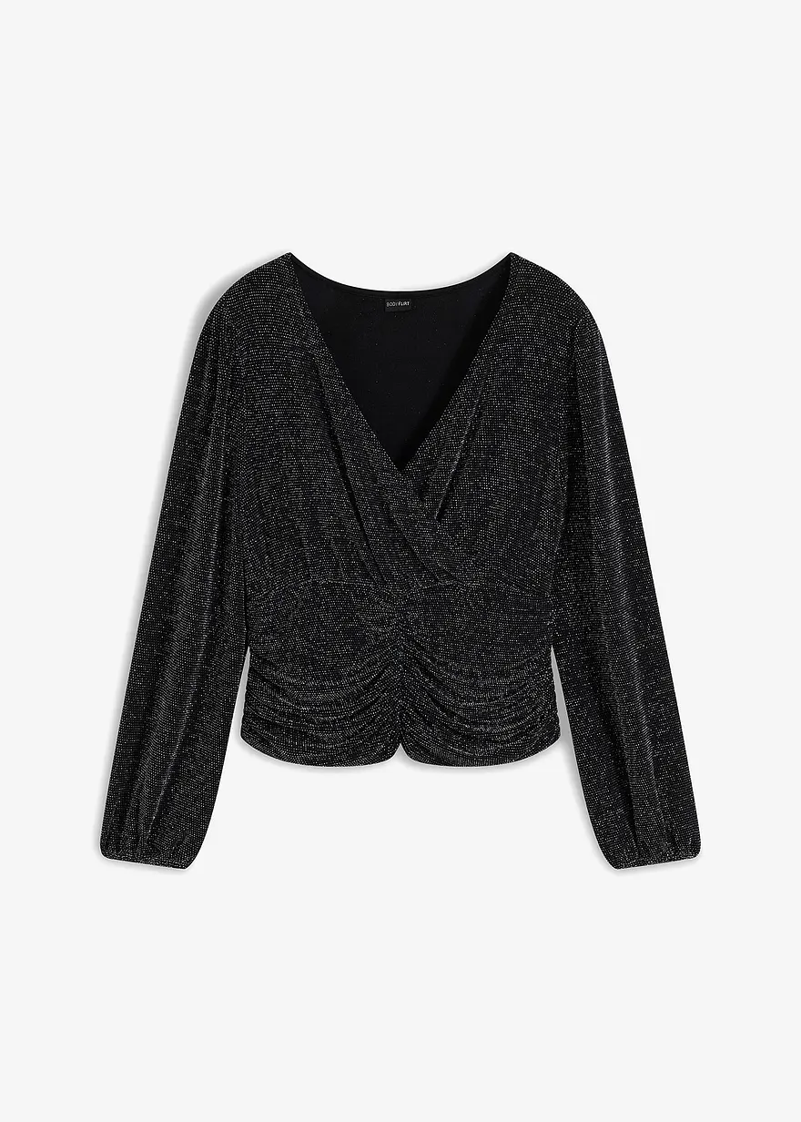 Langarmshirt mit Glitzer-Effekt