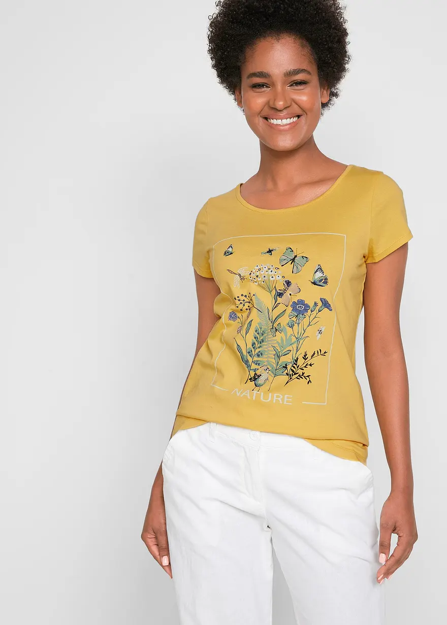 Baumwoll-T-Shirt mit Druck