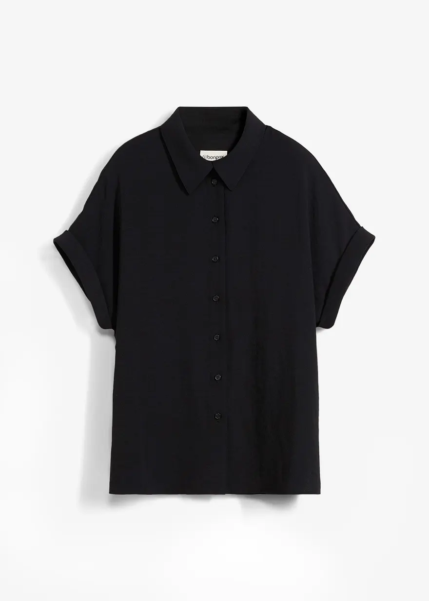 Oversized Bluse aus strukturiertem Crêpe