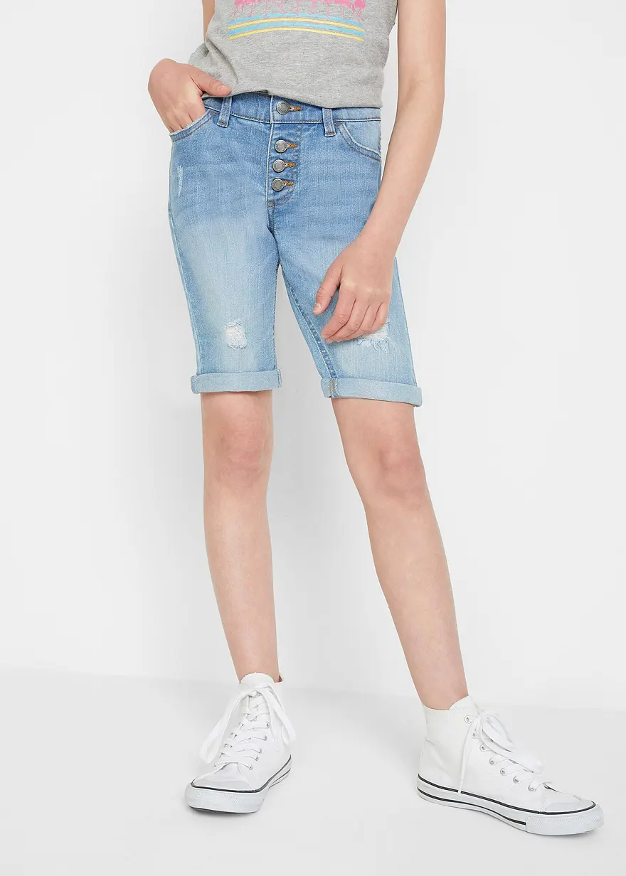 Stretch-Jeans-Shorts Mid Waist