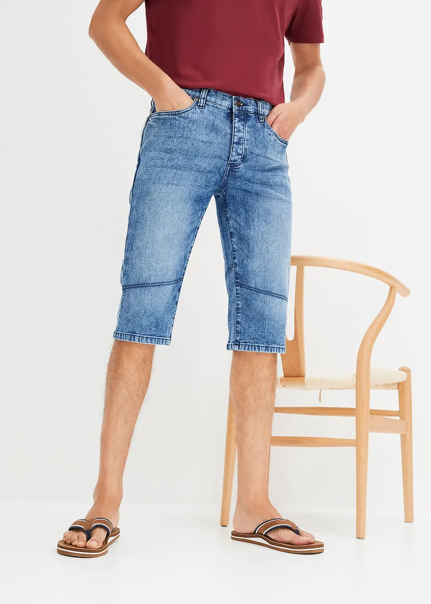 Leichte Stretch-Jeans-Long-Bermuda, Regular Fit