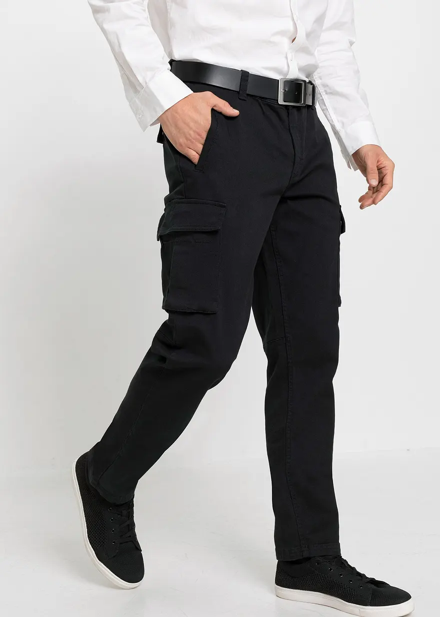 Regular Fit Stretch-Hose mit reiner Baumwolle, Straight