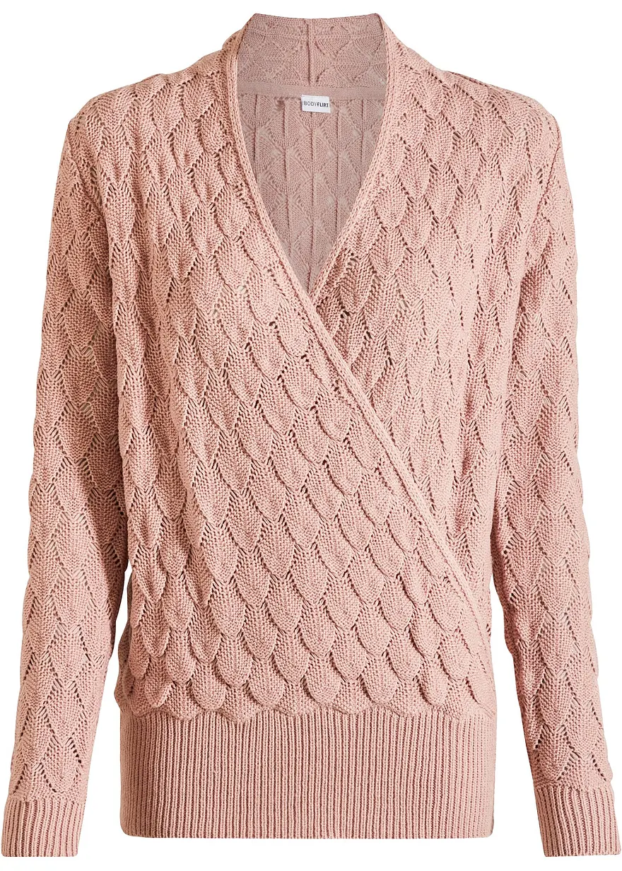 Ajour-Pullover in Wickeloptik